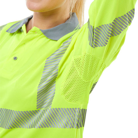 HIVIZ EXECUTIVE LONG SLEEVE POLO SAT YELLOW XL