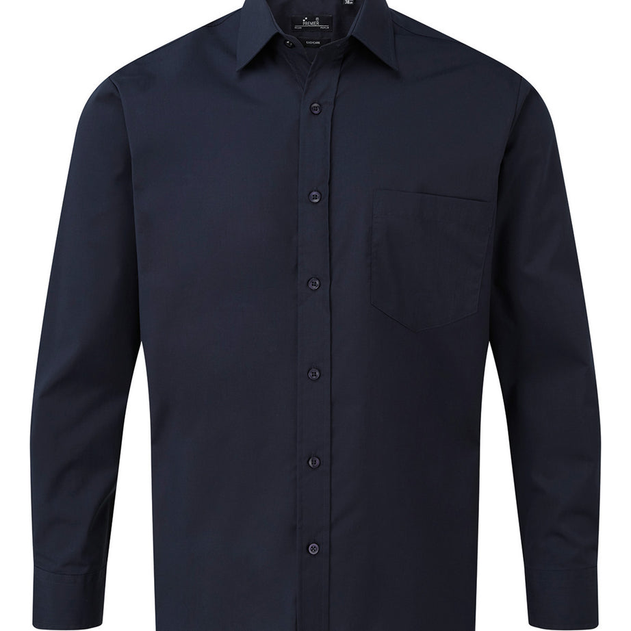 Premier long sleeve poplin shirt - Navy